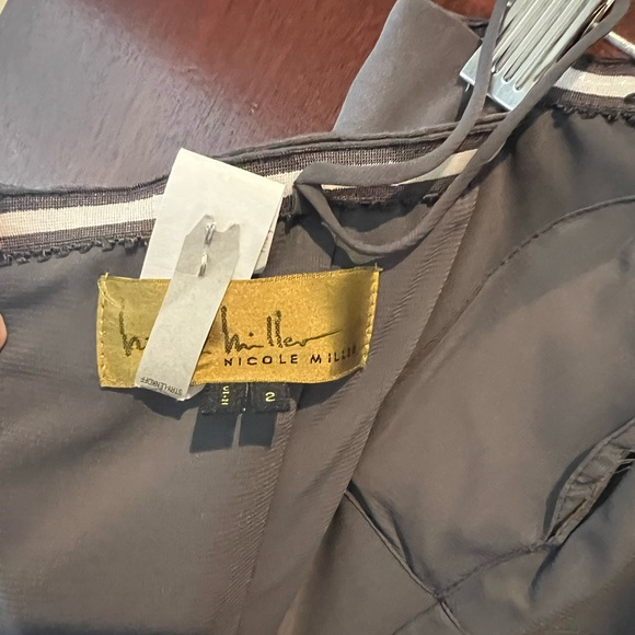 Nikole Miller charcoal grey silk cocktail dress - Picture 5 of 7